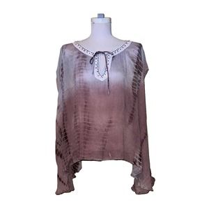 Letarte Handmade Silk Beaded Blouse Size Medium